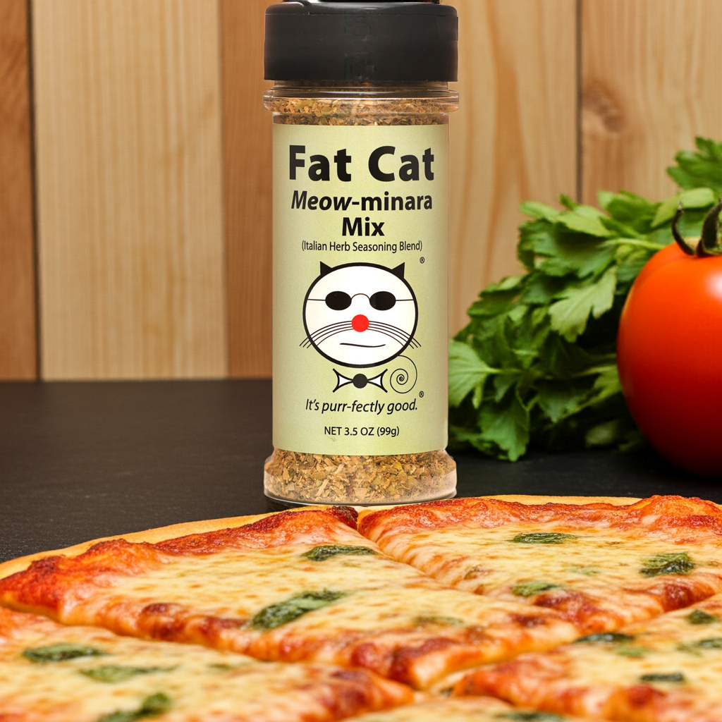 Fat Cat Gourmet Meow-minara Italian Herb Seasoning with Pizza