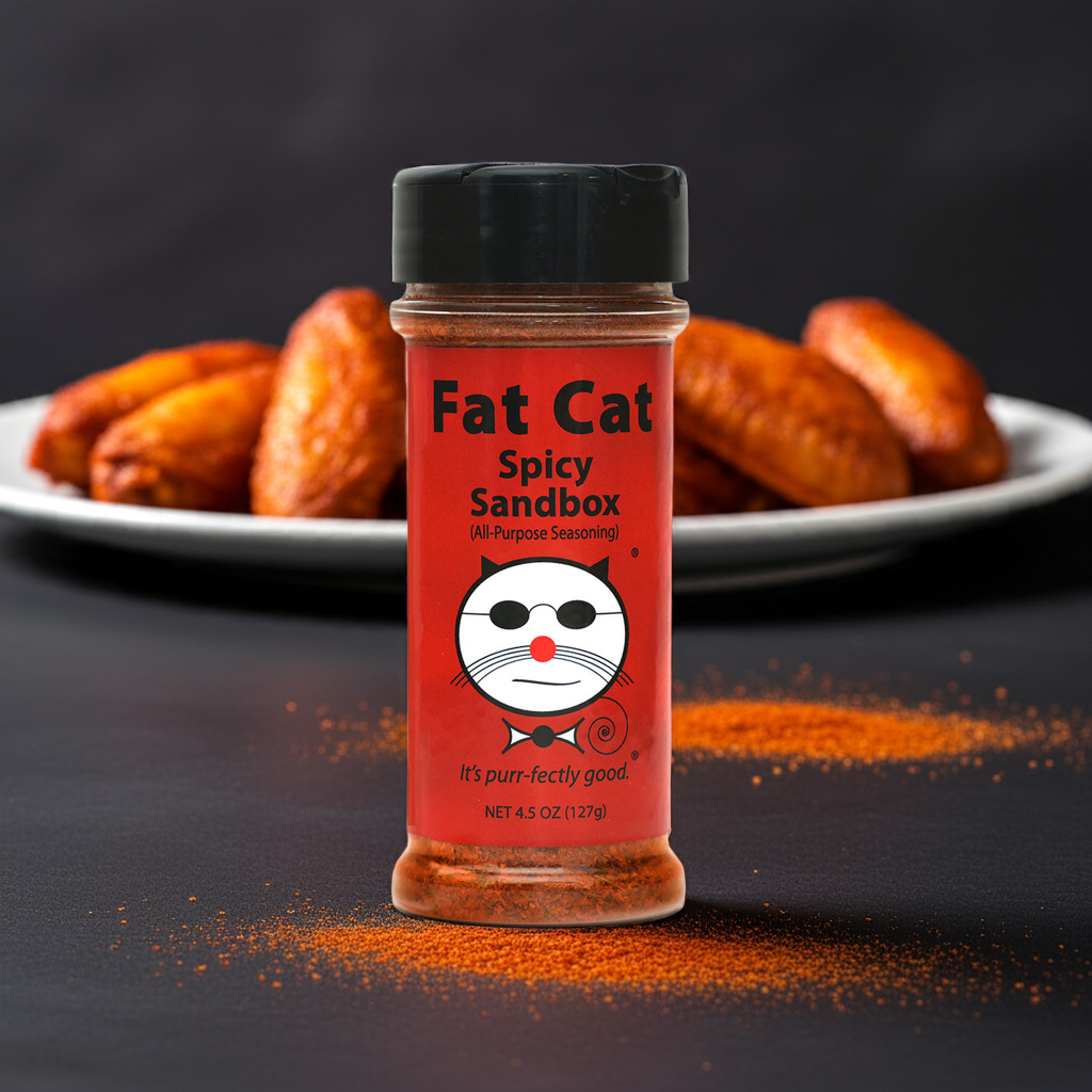 Fat Cat Spicy Sandbox All Purpose Seasoning Jar with Wings